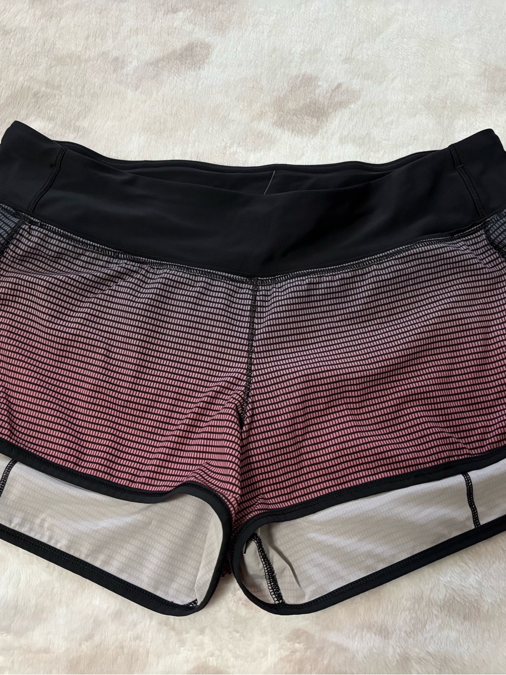 lululemon athletica Black and Pink Gradient Performance Shorts